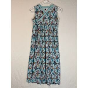 Tea Collection‎ Girls Sleeveless Long Dress Floral Print Size 12 Cotton